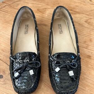 Michael Kors Black Snakeskin Loafers for Women